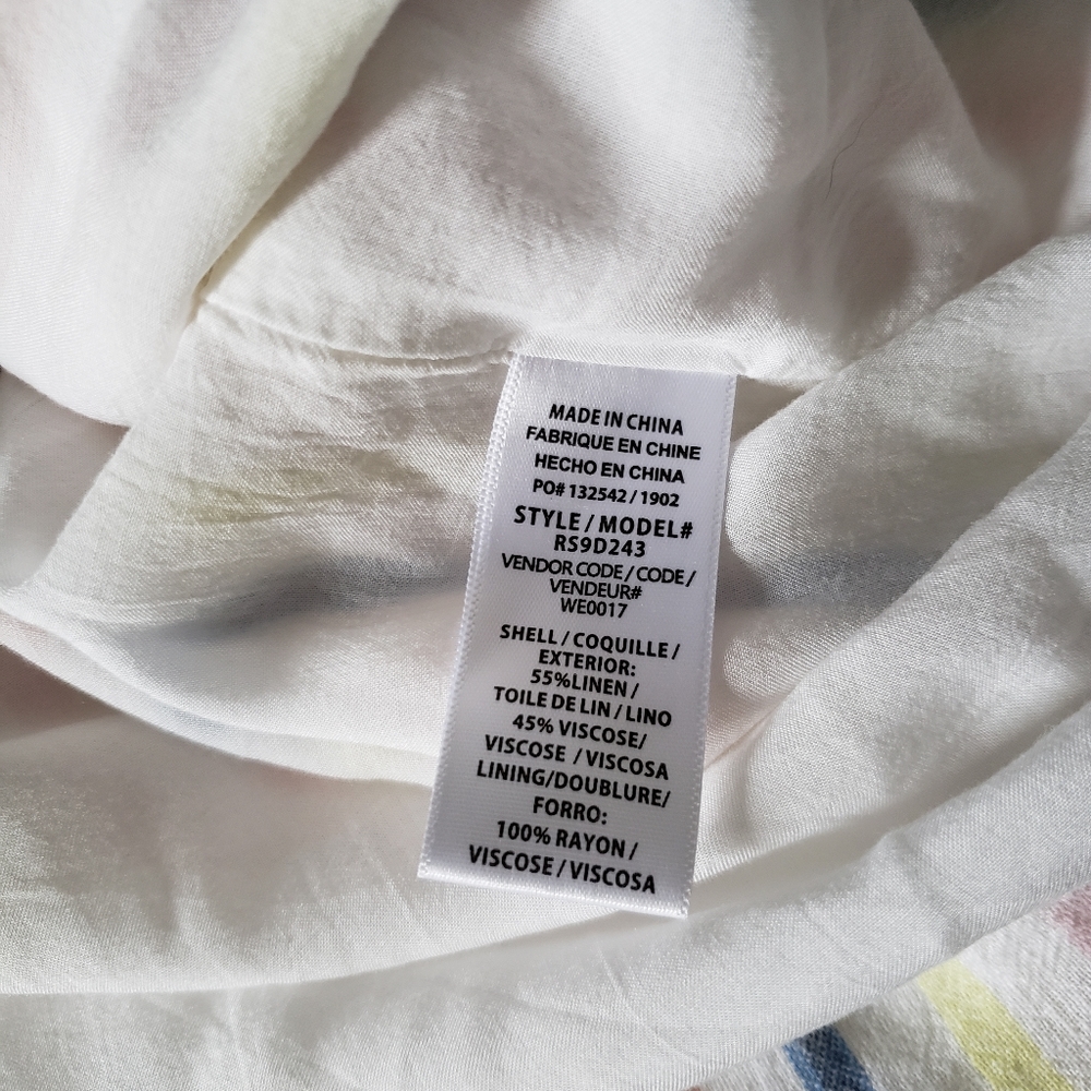 Splendid Linen Blend Button Front Midi Dress in Picnic Stripe - Picture 15 of 16